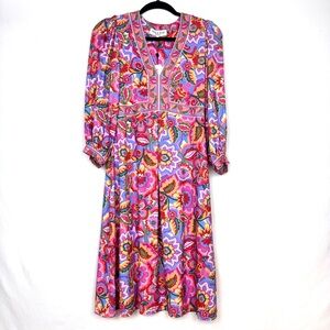 NWT Hale Bob Vibrant Floral Midi Dress